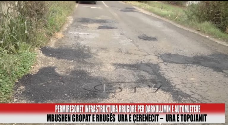 Mbushen gropat e rrugës Ura e Çerenecit – Ura e Topojanit