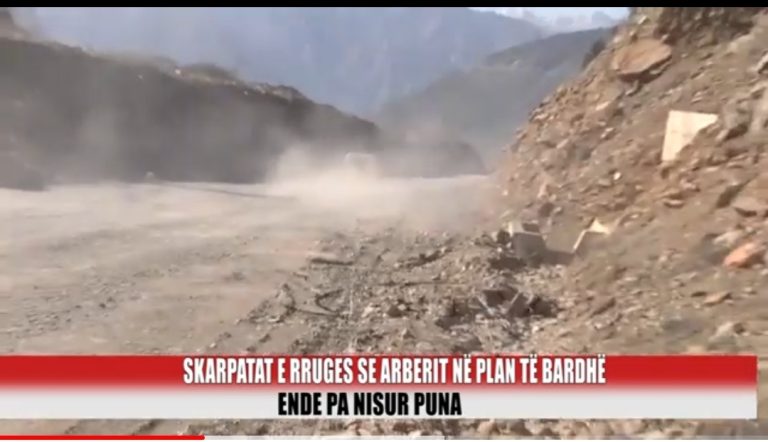 VIDEO/ Në skarpatat e rrugës së Arbrit në Plan të Bardhë ende nuk ka nisur puna