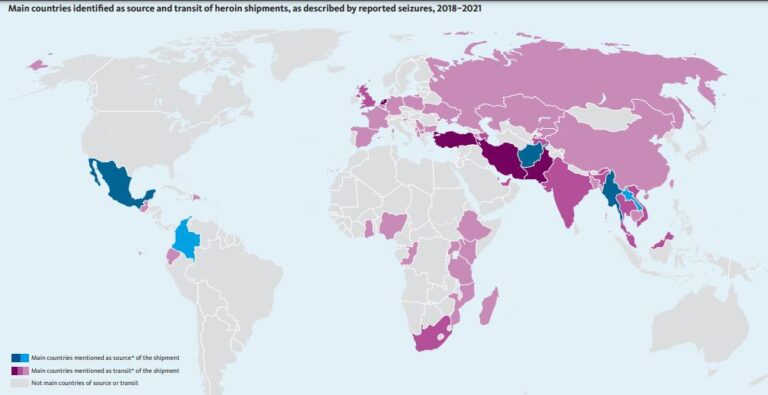 Raporti i drogave i OKB-së për 2023: Shqipëria, ndër vendet kryesore në tranzitimin e heroinës e kokainës