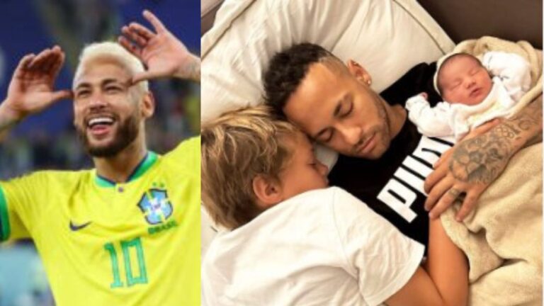 Fotoja më e ëmbël që mund të shihni, Neymar pozon me dy fëmijët e tij!