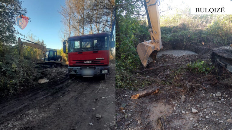 Bulqizë/ U kap në flagrancë, teksa gërryente me ekskavator, shtratin e përroit Gjoricë, procedohet penalisht 50-vjeçari.