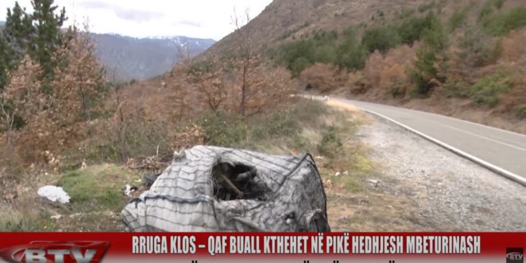 Rruga Klos–Qaf Buall si një pikë hedhjesh mbeturinash, shfrytëzohet fluksi i ulët i makinave
