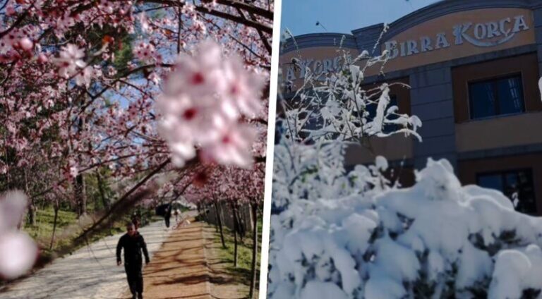 Pranvera në dy realitete, dielli i Tiranës dhe sfida e të jetuarit e të punuarit në Korçën e mbuluar nga bora