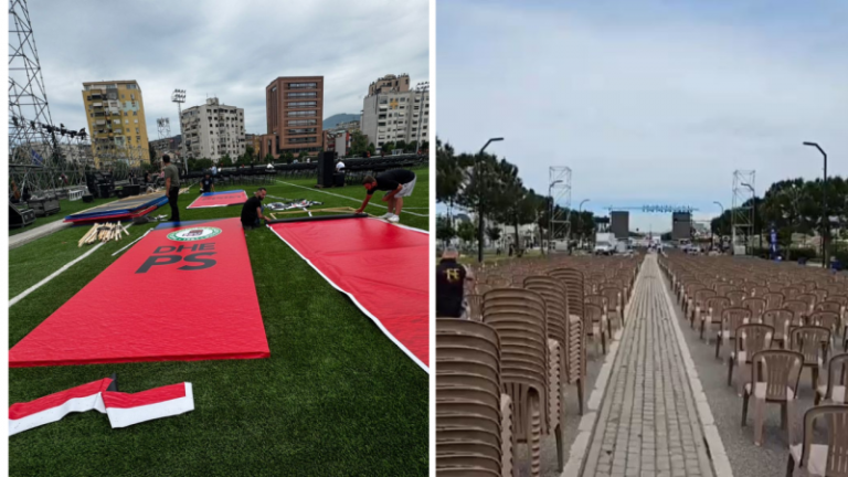 Pak orë para heshtjes zgjedhore, kampi rozë dhe blu gati për takimin përmbyllës elektoral në Tiranë! Si do të duket podiumi i PS dhe PD