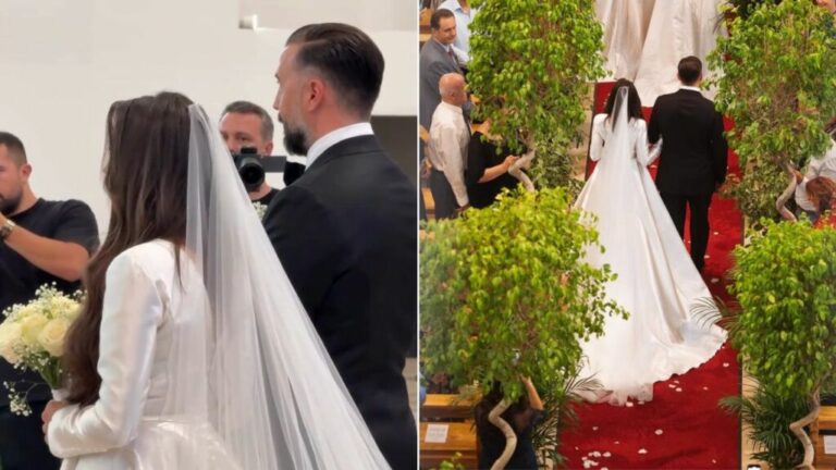FOTOT/ Vajza e Ibrahim Rugovës kurorëzon dashurinë në një dasmë madhështore! Mes të ftuarve special edhe Vjosa Osmani! Presidentja e Kosovës habit me look-un
