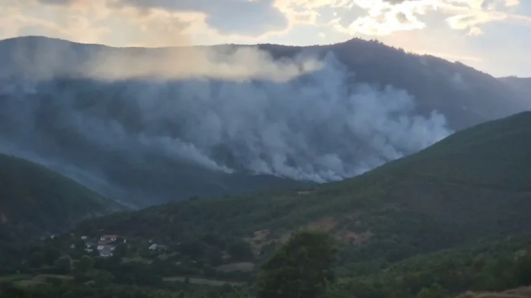 Vatra zjarri në disa njësi të bashkisë Bulqizë, retë e tymit mbulojnë qytetin dhe fshatrat përreth